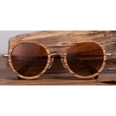 Sluneční Dřevěné Brýle – Round (Unisex)
